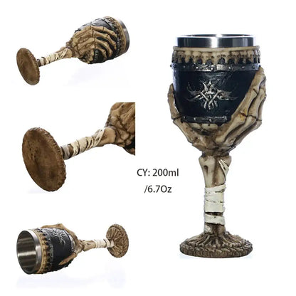 Antique gothic silver dragon king goblet dining room whiskey glass