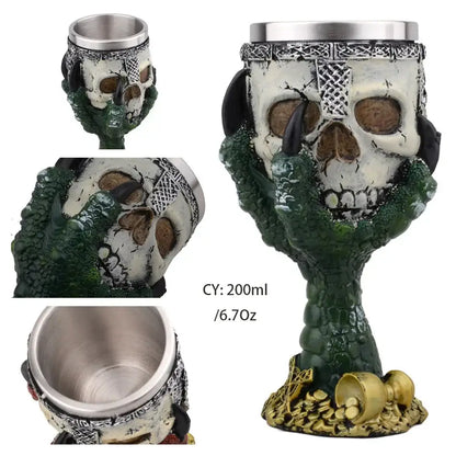 Antique gothic silver dragon king goblet dining room whiskey glass