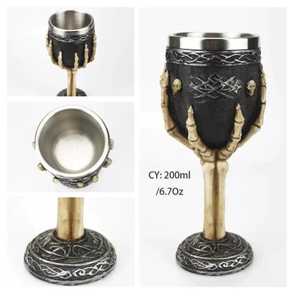 Antique gothic silver dragon king goblet dining room whiskey glass
