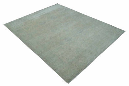 Antique look Beige and Gray Hand Knotted Oriental Oushak 8x10 wool Area Rug
