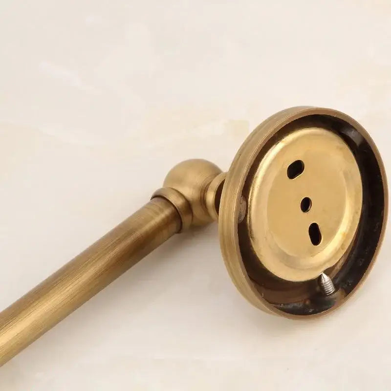 Antique ornate brass round towel ring bathroom holder