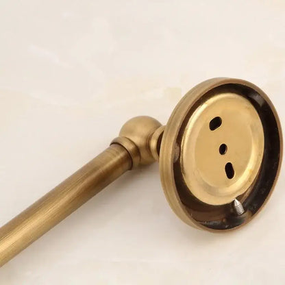 Antique ornate brass round towel ring bathroom holder