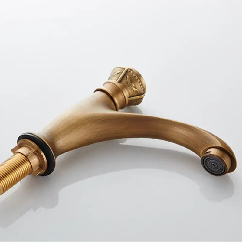 Antique ornate brushed bronze basin faucet bathroom single lever tap