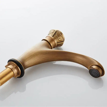 Antique ornate brushed bronze basin faucet bathroom single lever tap