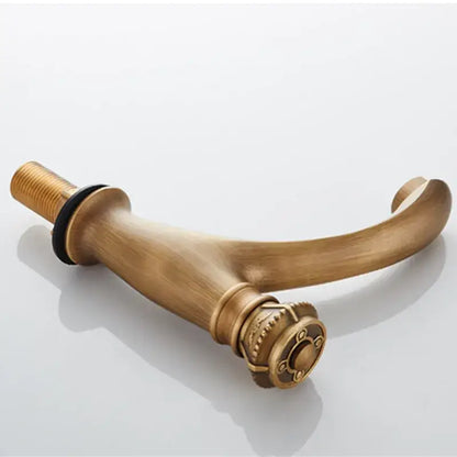 Antique ornate brushed bronze basin faucet bathroom single lever tap