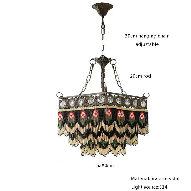 Antique retro black rose tassel pendant lights – living room chandelier