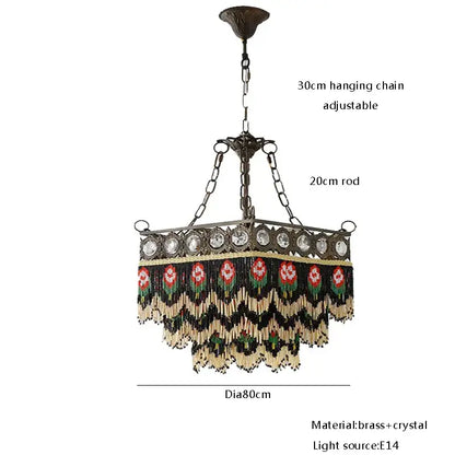 Antique retro black rose tassel pendant lights – living room chandelier