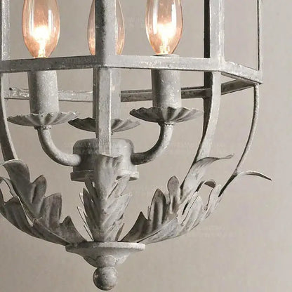 Antique wrought iron elegant candle chandelier dining room lantern