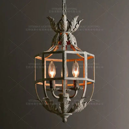 Antique wrought iron elegant candle chandelier dining room lantern