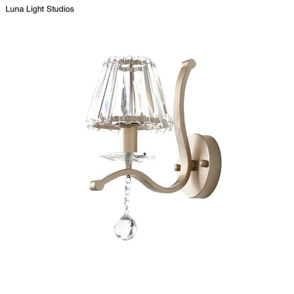 DecorBites™ Antiqued Gold Crystal Prism Wall Sconce - Minimalist 1 Head Light Fixture