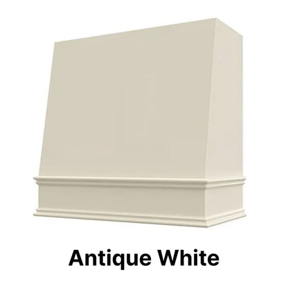 Wood Range Hood With Angled Front and Decorative Trim - 30", 36", 42", 48", 54" and 60" Widths Available