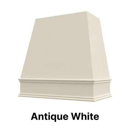 Wood Range Hood With Tapered Front and Decorative Trim - 30", 36", 42", 48", 54" and 60" Widths Available