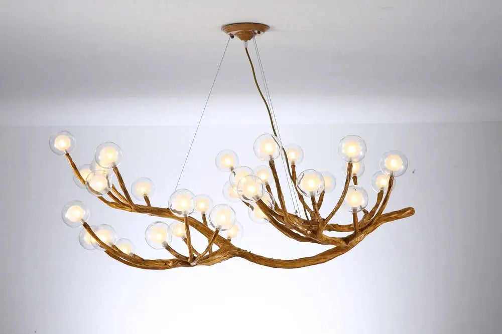 Antler style dark brown glass bubble led pendant light dining room