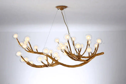 Antler style dark brown glass bubble led pendant light dining room