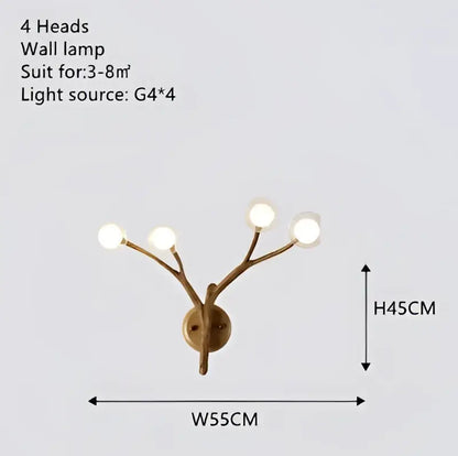 Antler style dark brown glass bubble led pendant light dining room