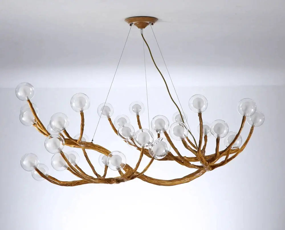 Antler style dark brown glass bubble led pendant light dining room