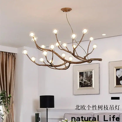 Antler style dark brown glass bubble led pendant light dining room