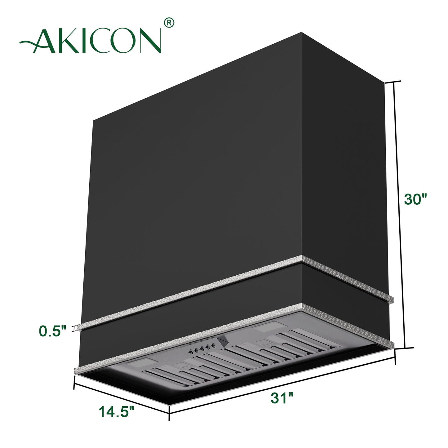 Akicon 30" Stainless Steel Wall Mount Range Hood with 600 CFM Vent Hood