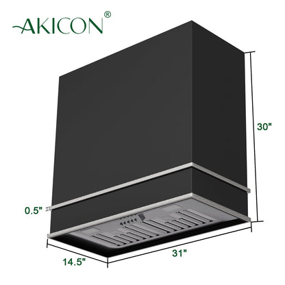 Akicon 30" Stainless Steel Wall Mount Range Hood with 600 CFM Vent Hood