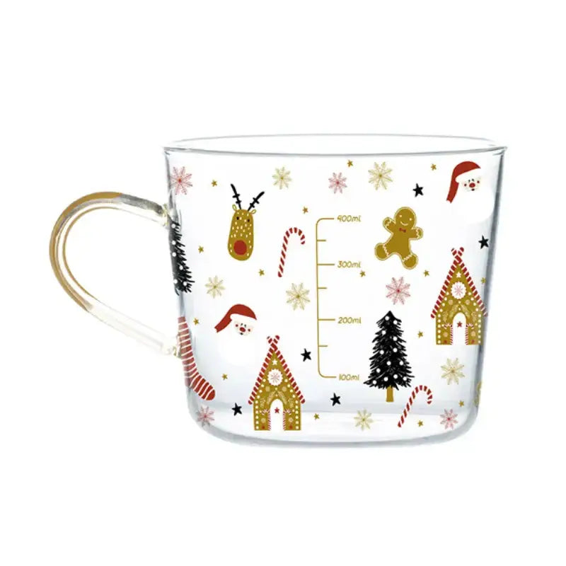 Apricot and orange pattern 500ml glass mug for kitchen breakfast
