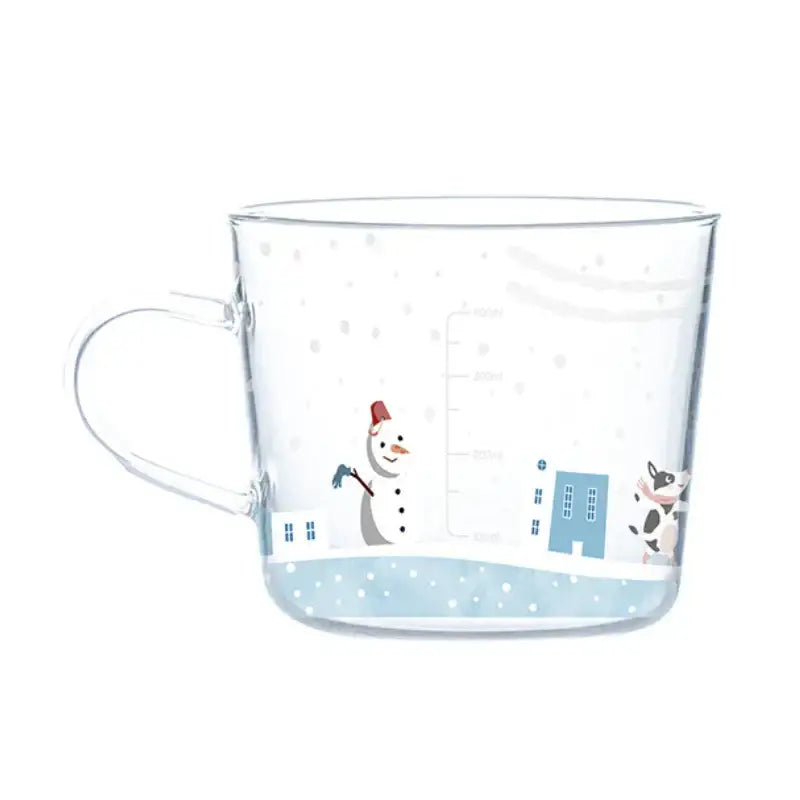 Apricot and orange pattern 500ml glass mug for kitchen breakfast