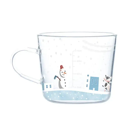 Apricot and orange pattern 500ml glass mug for kitchen breakfast
