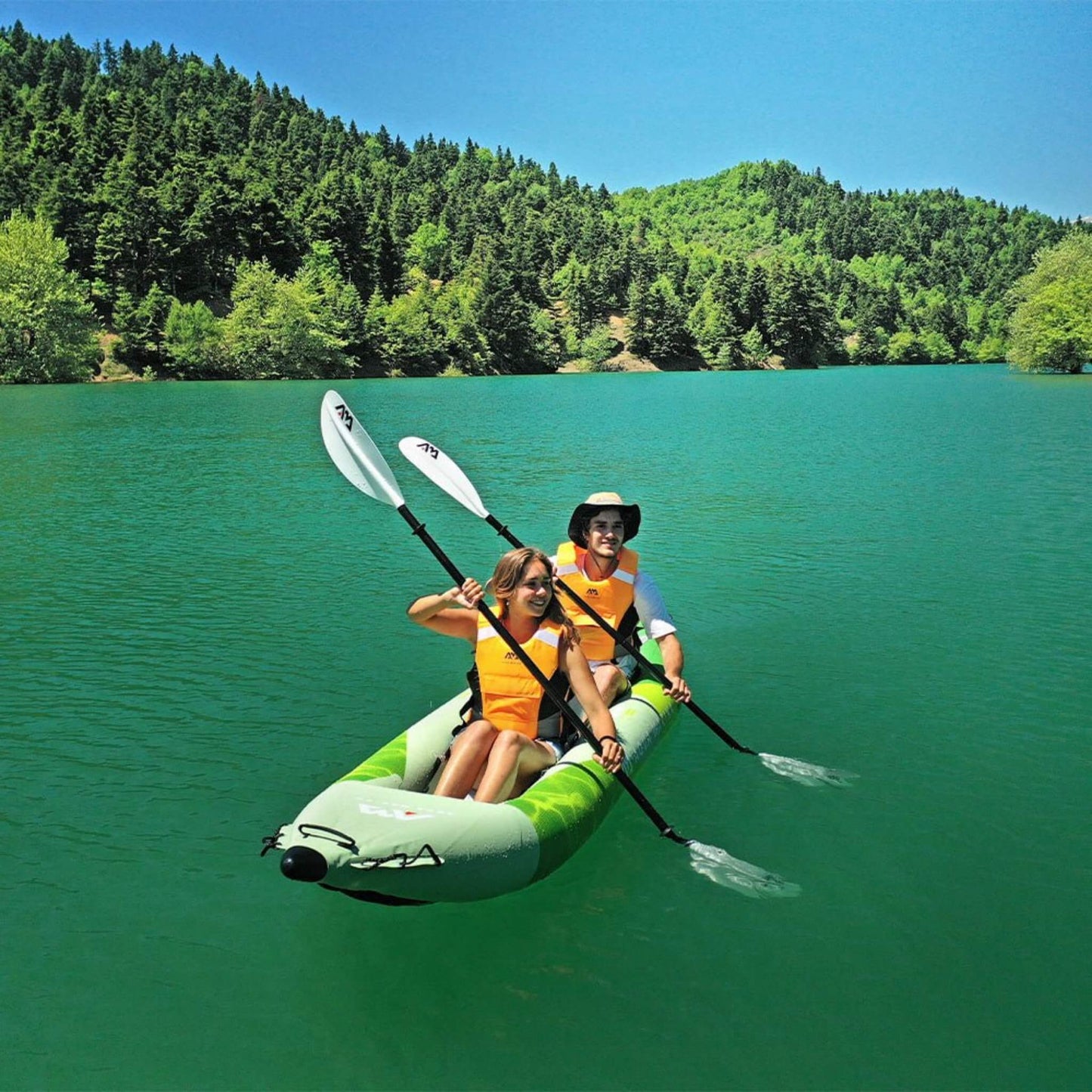 Aqua Marina Betta 2-Person Inflatable Recreational Kayak With Paddles, 14FT [BE-412] (SAK01375)