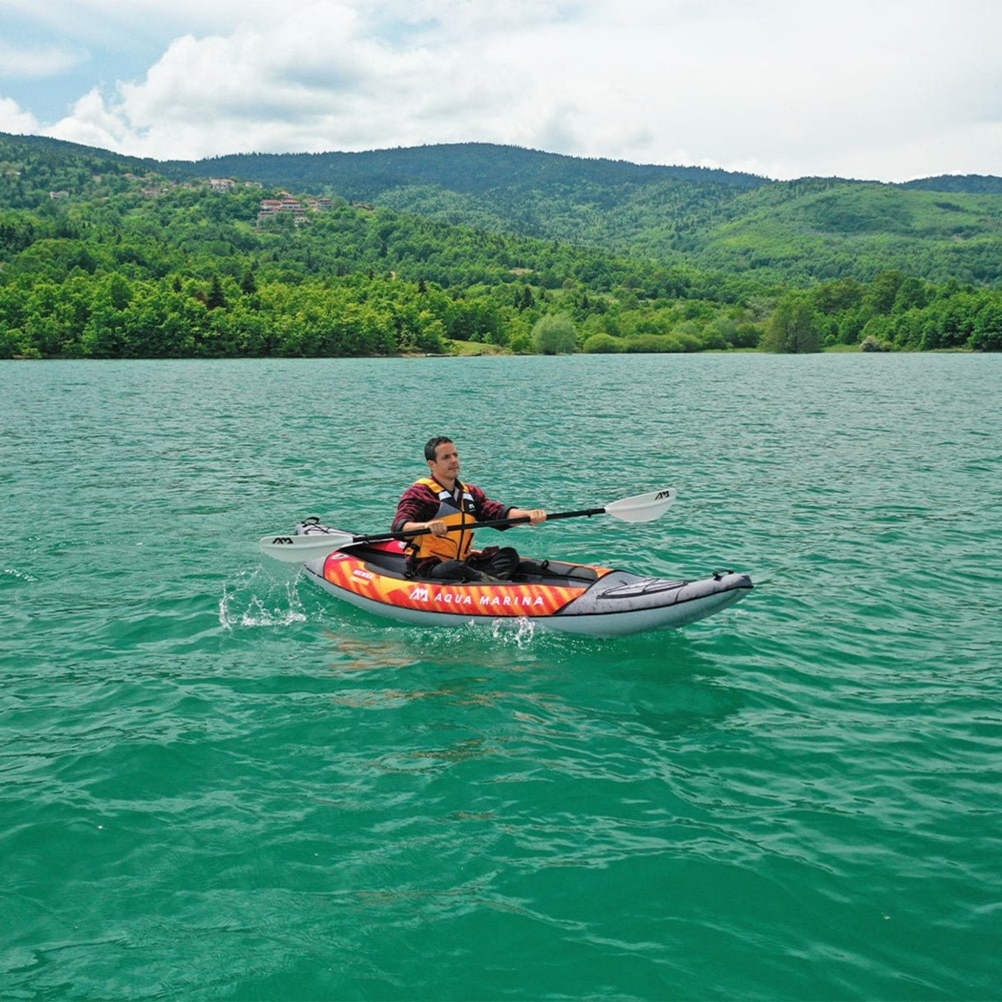 Aqua Marina Memba 330 1-Person Ultra Stiff Touring Kayak With Double Wall Fabric Floor, 10FT [ME-330] (SAK56789)