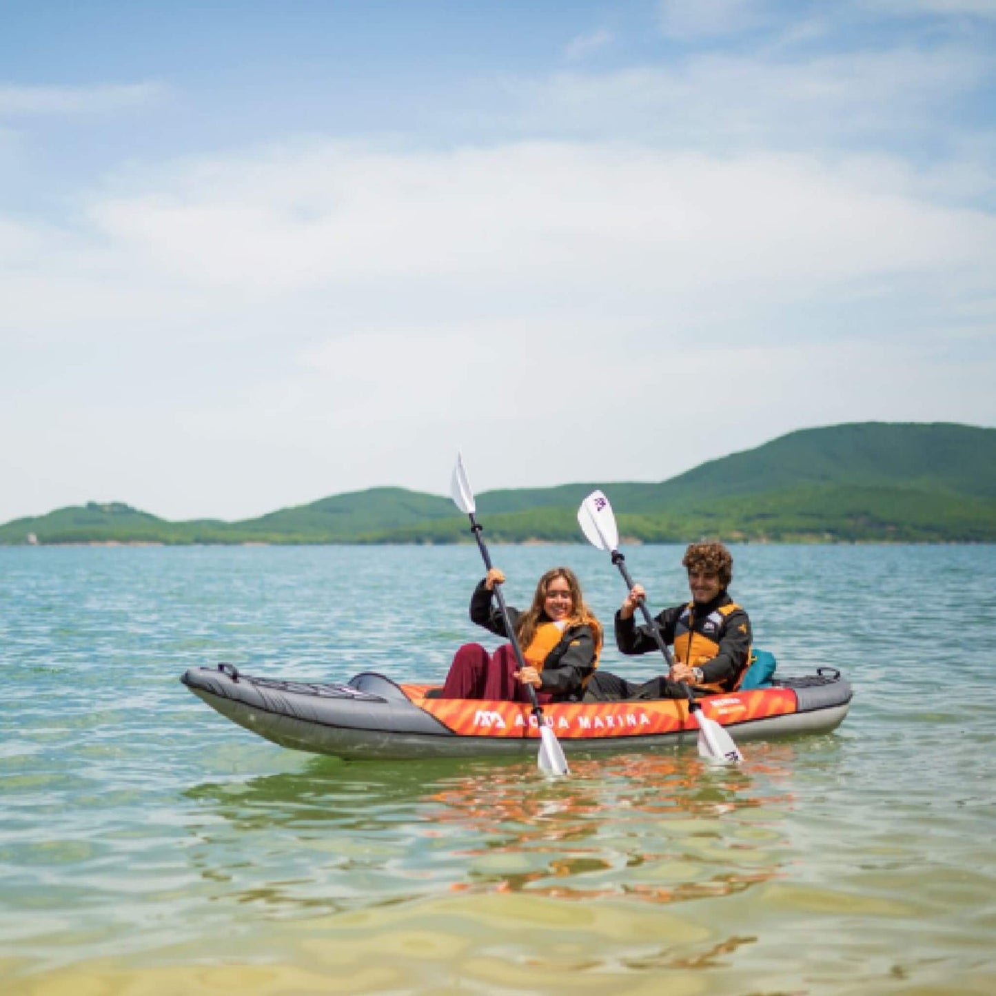 Aqua Marina Memba 390 Premium 2-Person Touring Kayak With DWF Deck And Paddles, 12FT [ME-390] (SAK17282)