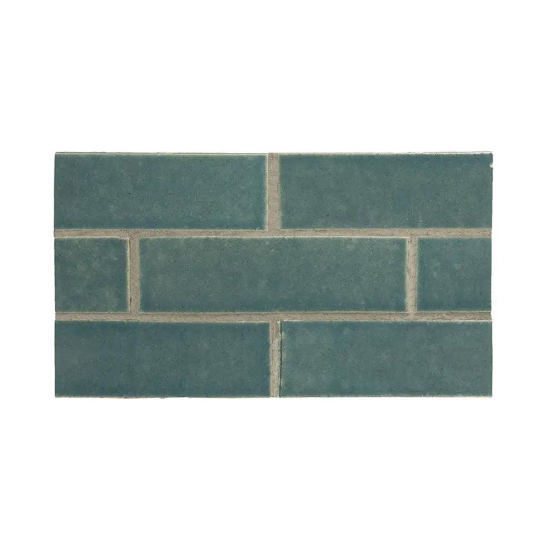 Aqua Blue Textured Glazed Terracotta Tiles 2 1/8x7 1/2