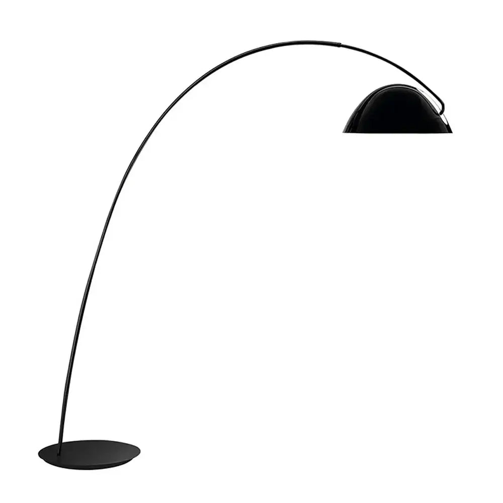 Arched black aluminum shade floor lamp for living room