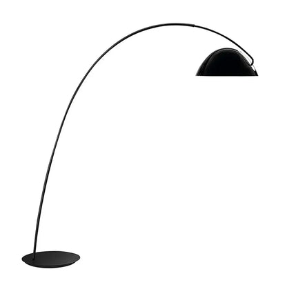 Arched black aluminum shade floor lamp for living room