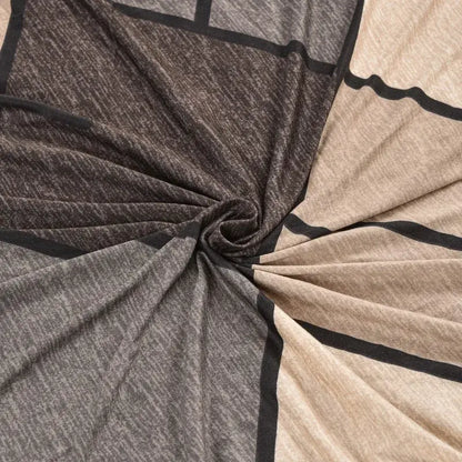 Argyle beige & dark gray elastic armless futon sofa cover living room