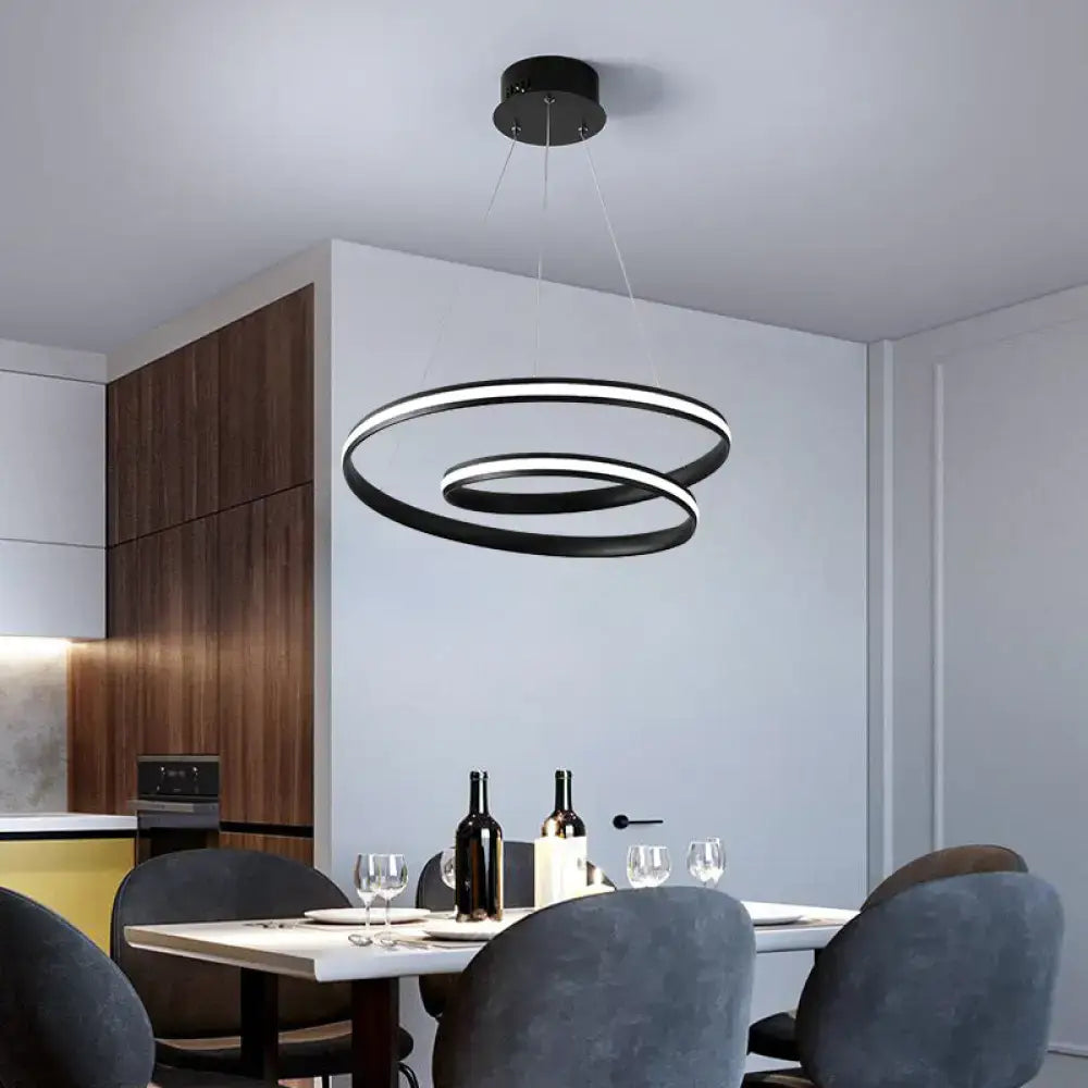 Art deco black & gold led suspension light fixture – dining room