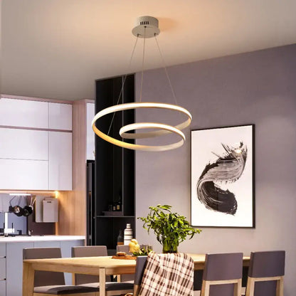 Art deco black & gold led suspension light fixture – dining room