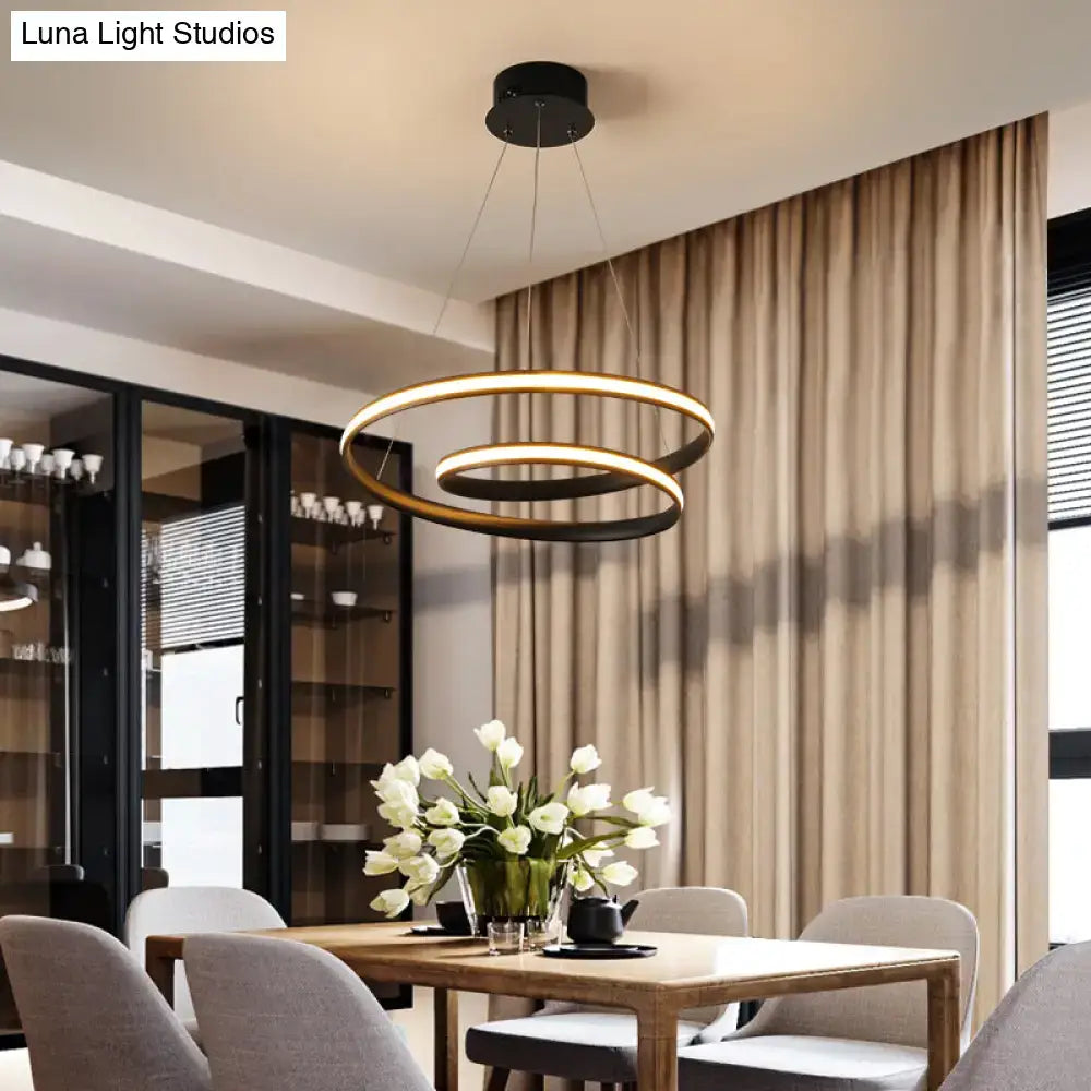 Art deco black & gold led suspension light fixture – dining room