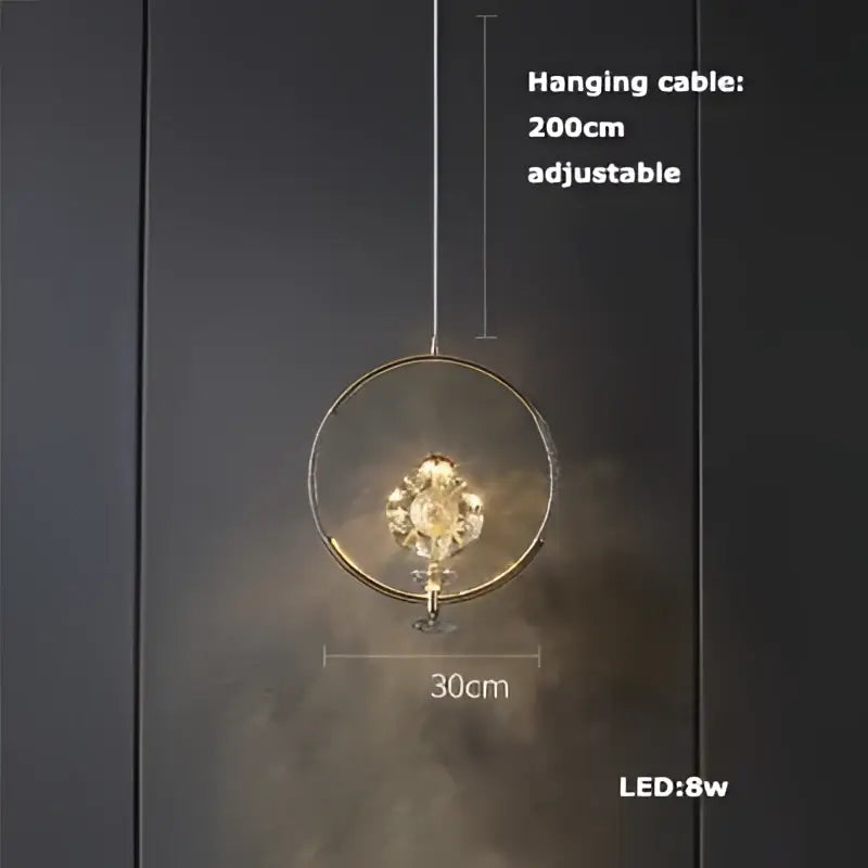 Art deco brass crystal led ceiling chandelier dining room pendant