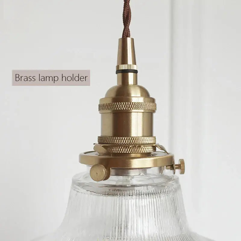 Art deco brass glass retro chandelier dining room pendant light