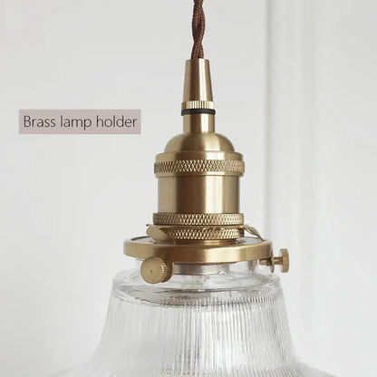 Art deco brass glass retro chandelier dining room pendant light