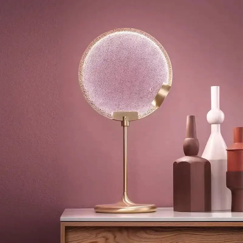 Art deco clear pink glass pendant light kitchen led sphere