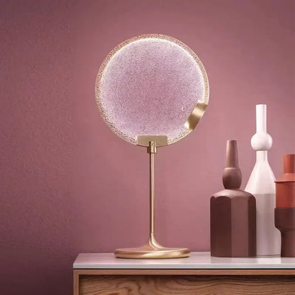 Art deco clear pink glass pendant light kitchen led sphere