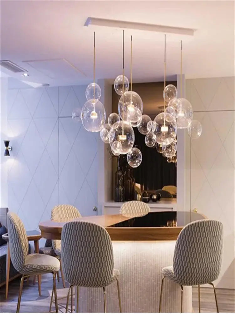 Art deco glass bubble chandelier for dining room