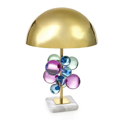 Art deco gold and crystal bubble led desk lamp bedroom marble base