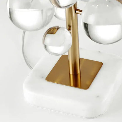 Art deco gold and crystal bubble led desk lamp bedroom marble base