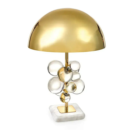 Art deco gold and crystal bubble led desk lamp bedroom marble base