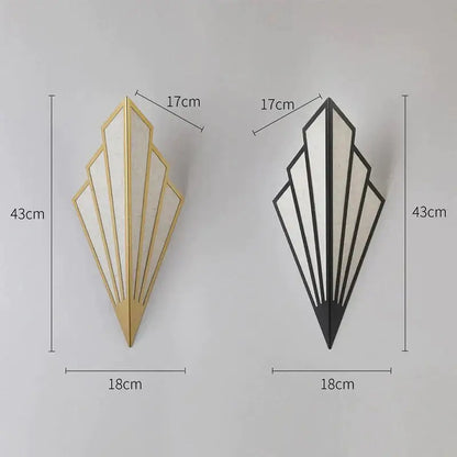 Art deco gold diamond shape modern wall light for bedroom