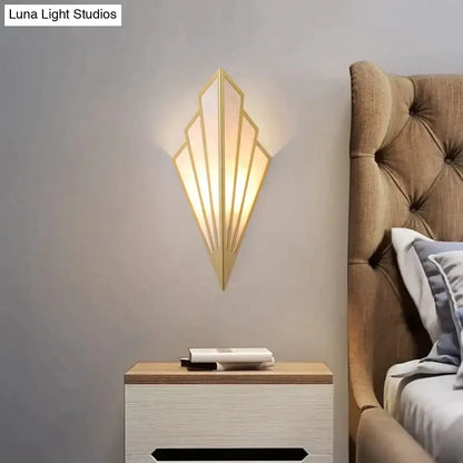 Art deco gold diamond shape modern wall light for bedroom