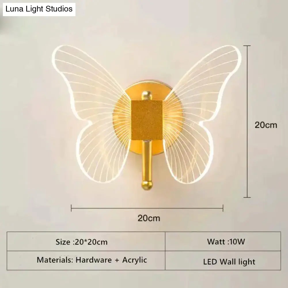 Art deco gold swan wall lamp with crystal for bedroom bedside