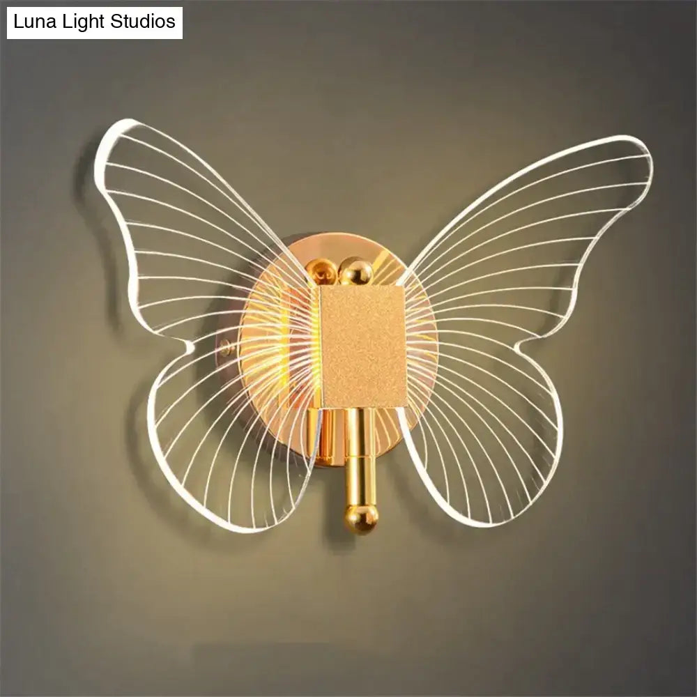 Art deco gold swan wall lamp with crystal for bedroom bedside