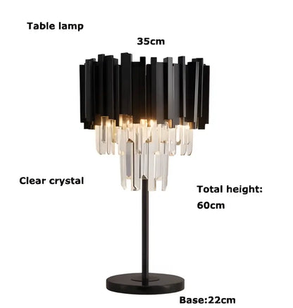 Art deco golden & black crystal marble led floor lamp living room